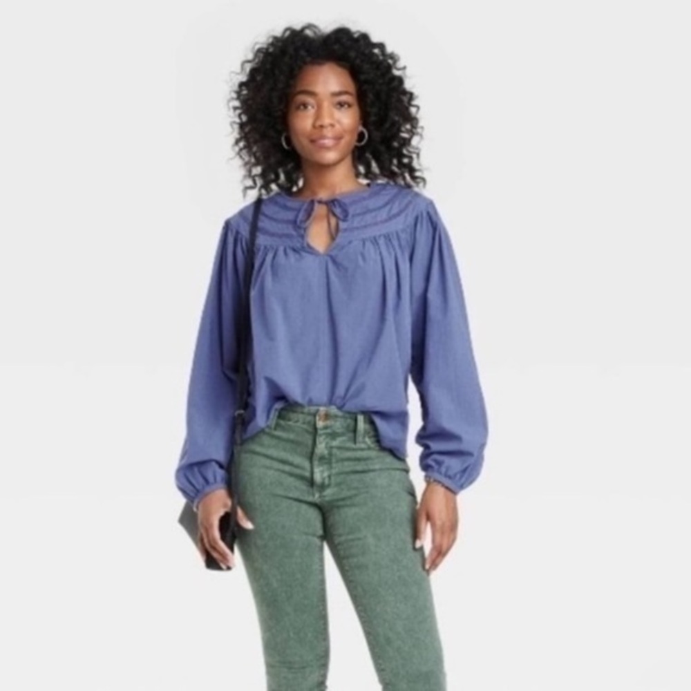 NWT universal thread blouse small S (oversized) rayon cotton top puffy balloon